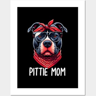 Pittie Mom Pitbull Dog Mothers Day Posters and Art